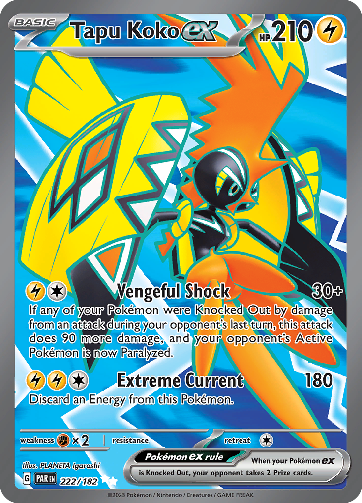 Tapu Koko ex (222/182) [Écarlate et Violet : Faille Paradoxe]