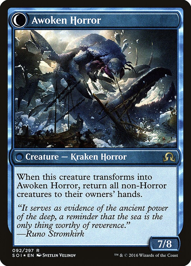 Chose dans la Glace // Horreur éveillée [Shadows over Innistrad Prerelease Promos]