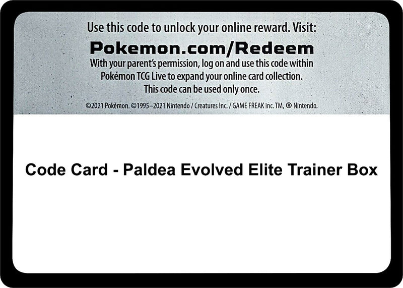 Image for Code Card - Paldea Evolved Elite Trainer Box - Pokemon