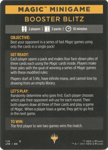 Booster Blitz (Mini-jeu de Magic) [Le Seigneur des Anneaux : Contes de la Terre du Milieu - Mini-jeu]