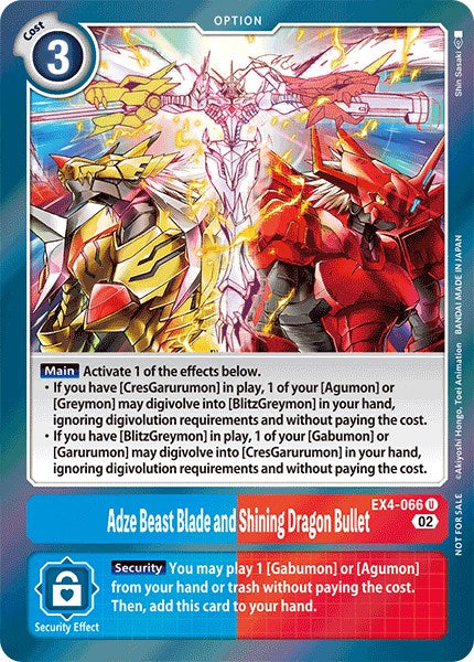 Adze Beast Blade y Shining Dragon Bullet [EX4-066] (Arte Alternativo) [Alternative Being Booster]