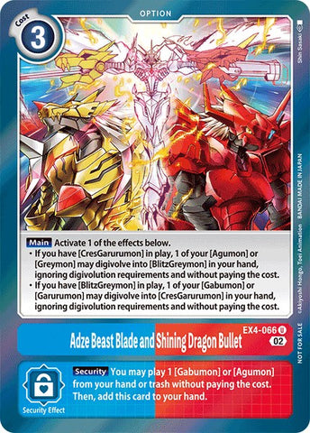 Lame de la bête Adze et Balle du dragon brillant [EX4-066] (Art alternatif) [Booster Êtres alternatifs]