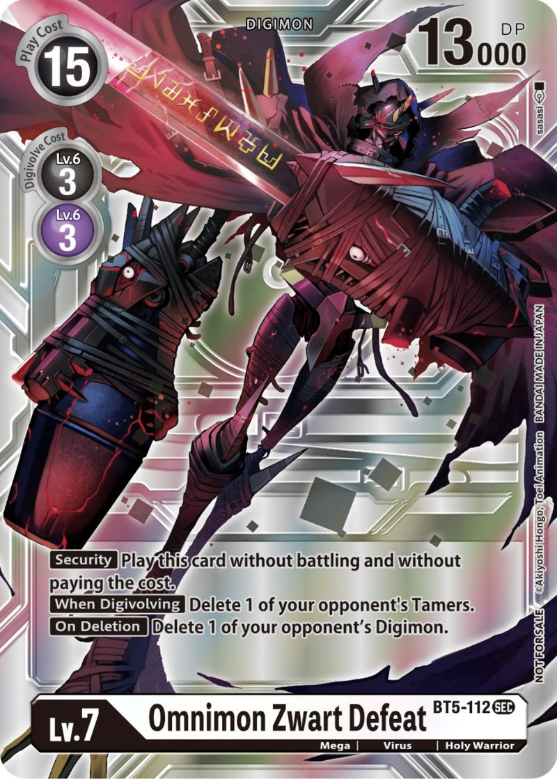 Omnimon Zwart Derrota [BT5-112] (Arte Alternativo Plateado) [Booster Ser Alternativo]