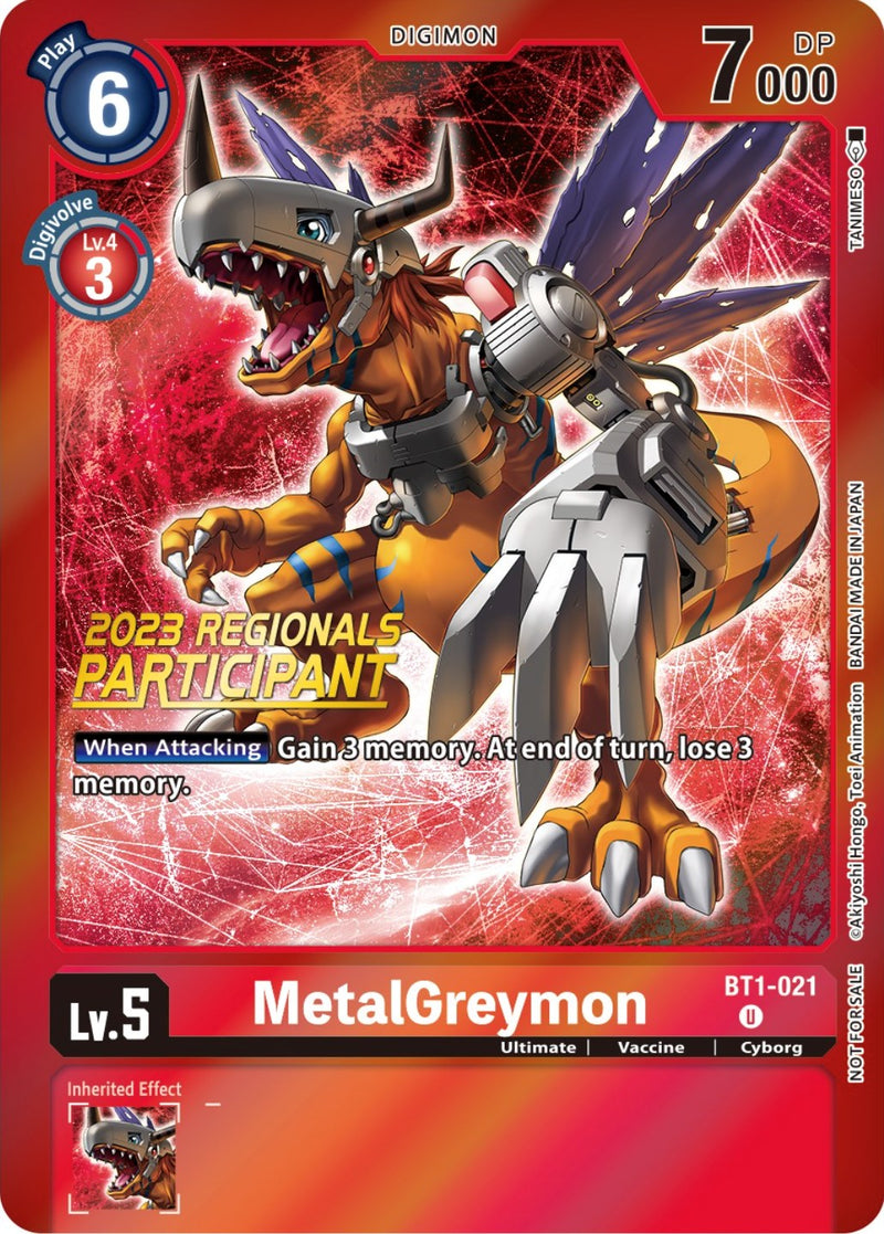 MetalGreymon [BT1-021] (Participante de Regionales 2023) [Promociones del Booster Especial de Lanzamiento]