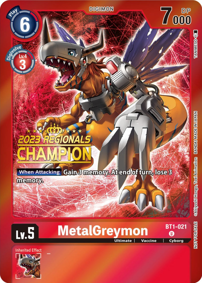 MetalGreymon [BT1-021] (Campeón de Regionales 2023) [Promociones del Booster Especial de Lanzamiento]