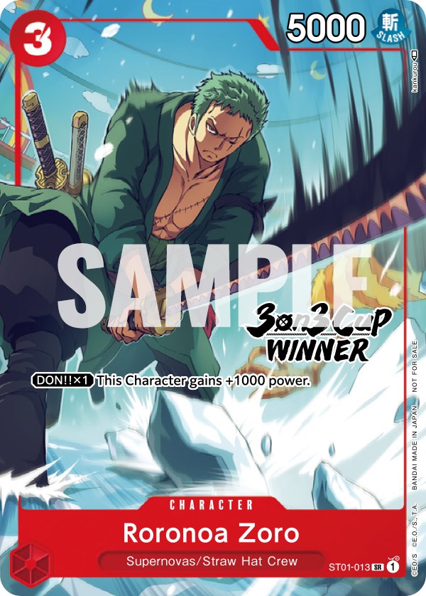 Roronoa Zoro (Copa 3 vs. 3) [Ganador] [Cartas de promoción de One Piece]