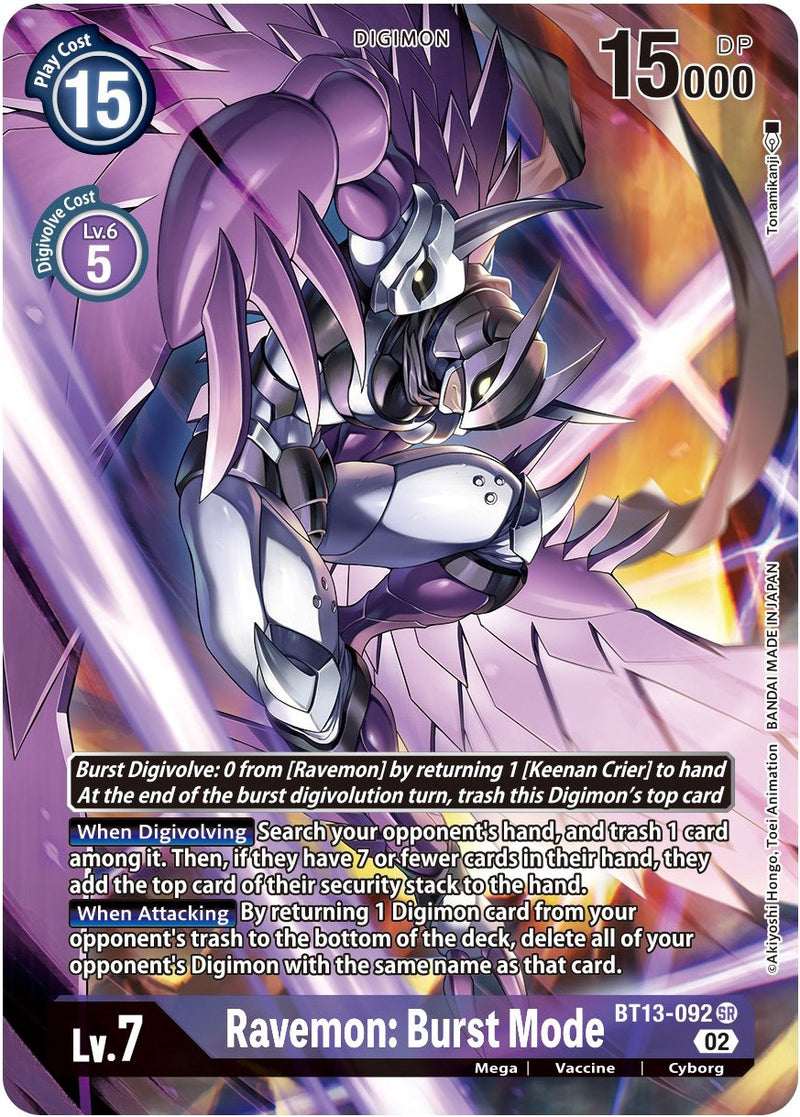 Ravemon: Modo Ráfaga [BT13-092] (Arte alternativo) [Versión del refuerzo Versus Royal Knights]
