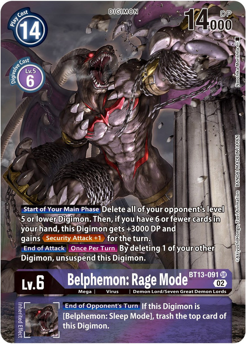 Belphemon: Modo Ira [BT13-091] (Arte Alternativo) [Booster Versus Royal Knights]