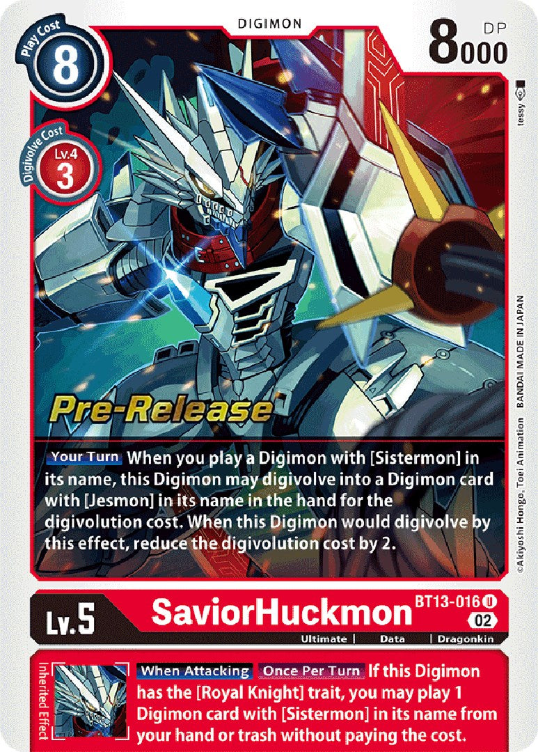 SaviorHuckmon [BT13-016] [Cartas de prelanzamiento del paquete de mejora Versus Royal Knights]
