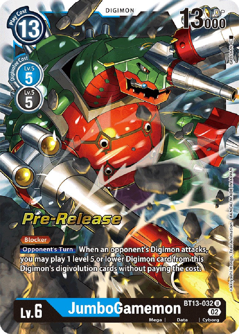 JumboGamemon [BT13-032] [Cartas de Pre-Lanzamiento del Booster Versus Royal Knights]