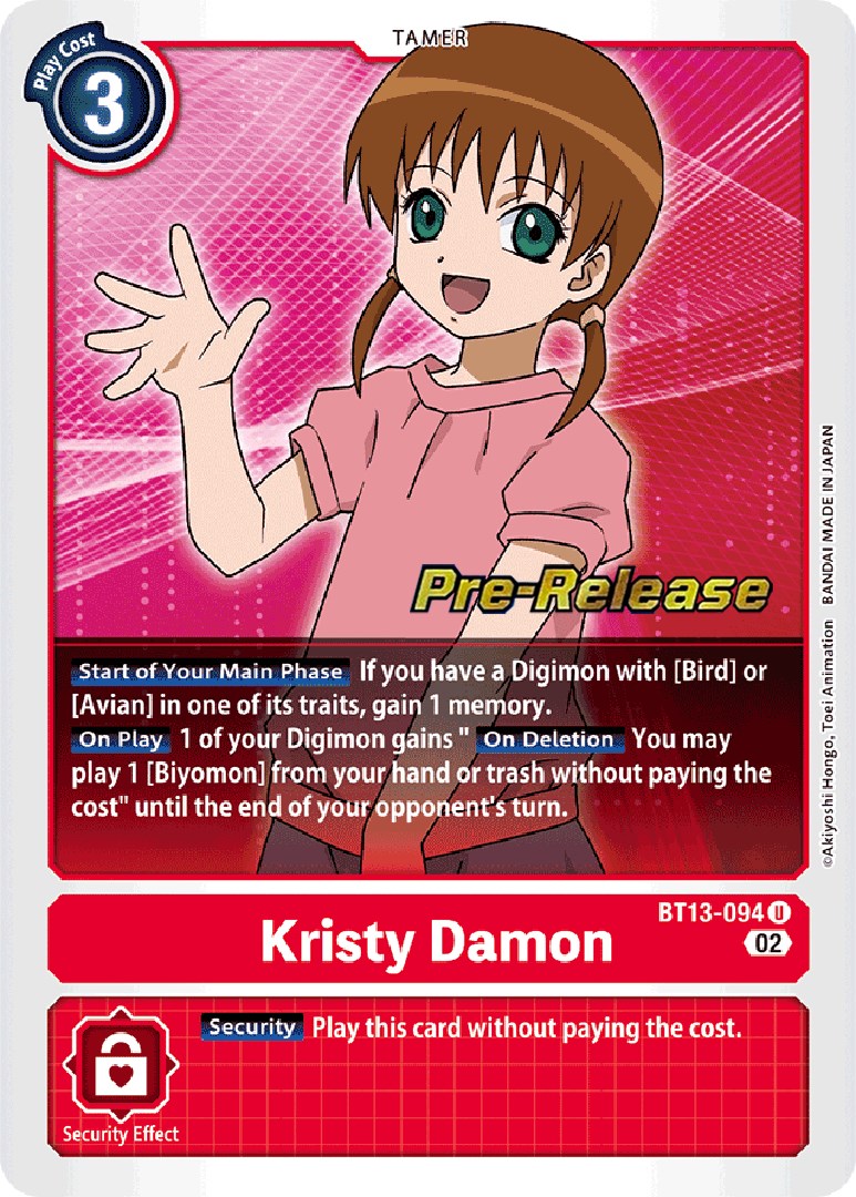 Kristy Damon [BT13-094] [Cartas de Pre-lanzamiento de Sobres Versus Royal Knights]