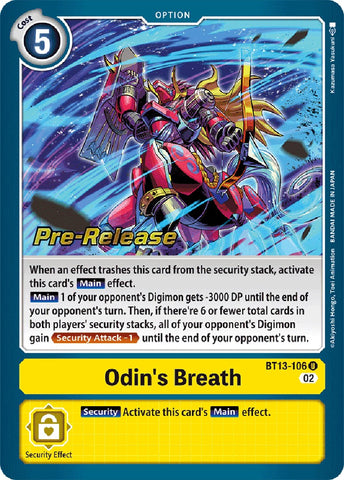 Aliento de Odín [BT13-106] [Cartas de Prerelease del Booster Versus Royal Knights]