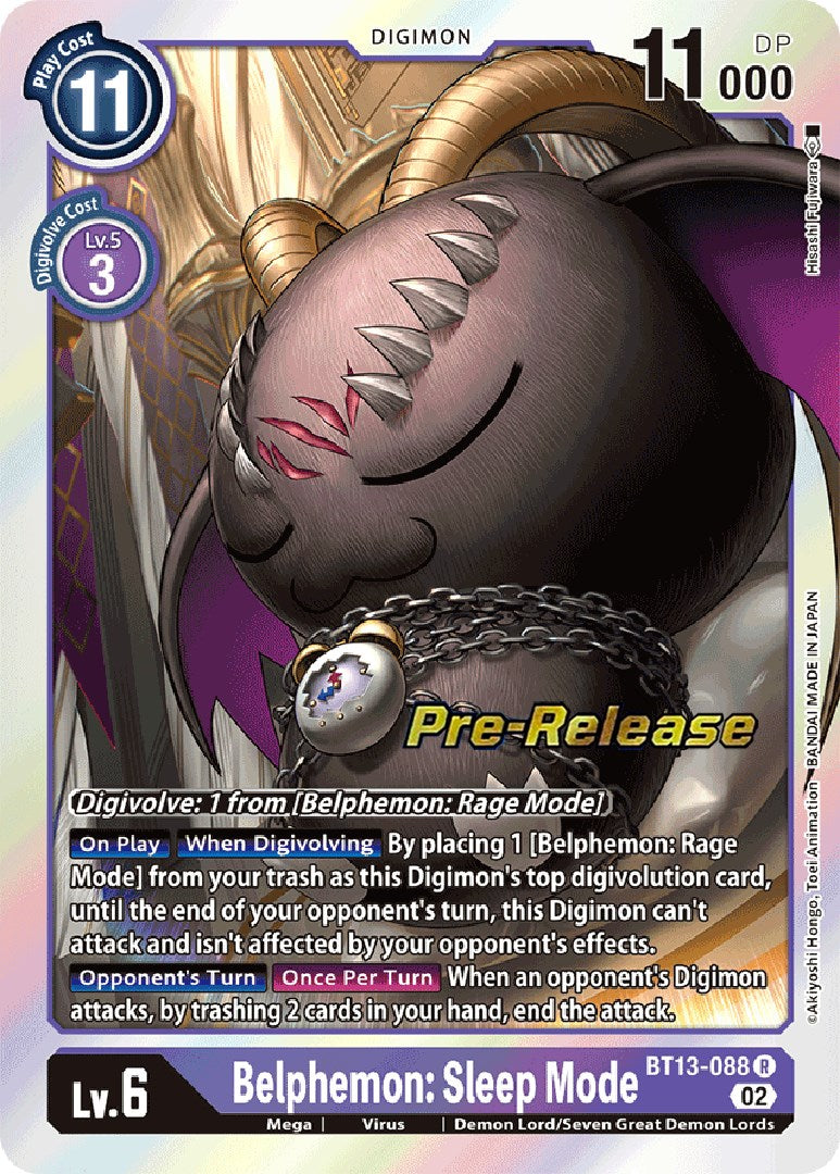 Belphemon: Modo Sueño [BT13-088] [Cartas de Pre-lanzamiento del Booster Versus Royal Knights]
