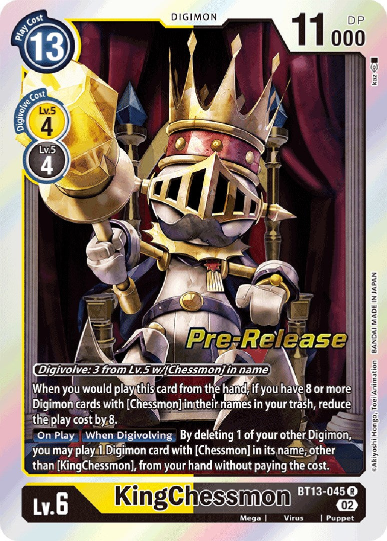 KingChessmon [BT13-045] [Cartas de Pre-lanzamiento del Booster Versus Royal Knights]