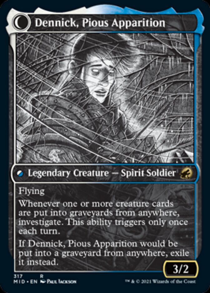 Dennick, pieux apprenti // Dennick, apparition pieuse (Cadre vitrine Nuit éternelle) [Innistrad : Chasse de minuit]