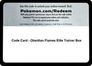 Image for Code Card - Obsidian Flames Elite Trainer Box - Pokemon