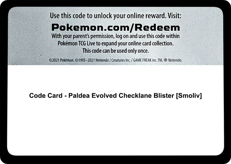 Image for Code Card - Paldea Evolved Checklane Blister [Smoliv] - Pokemon