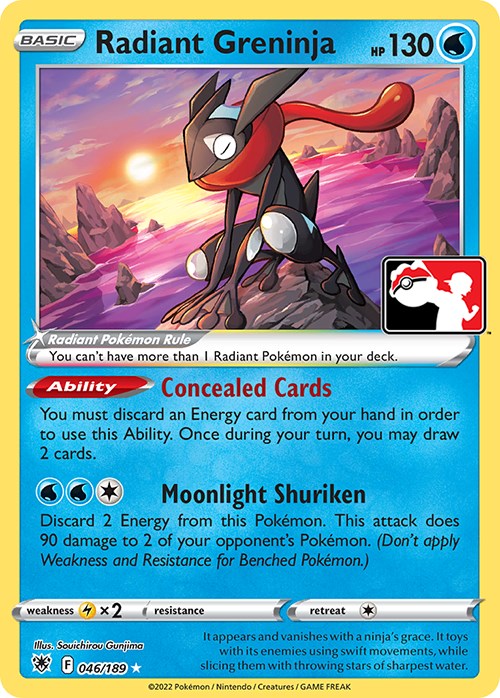 Greninja Radiante (046/189) [Serie Tres de Sobres de Premio]