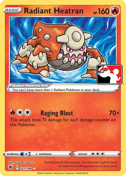 Heatran Radiante (027/189) [Serie Tres de los Paquetes de Premio]