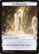 Guerrier humain // Manalithe de glace jeton double face [Jetons Kaldheim]