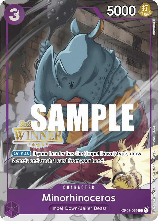 Minorhinoceros (Regional en línea 2023) [Ganador] [Cartas promocionales de One Piece]