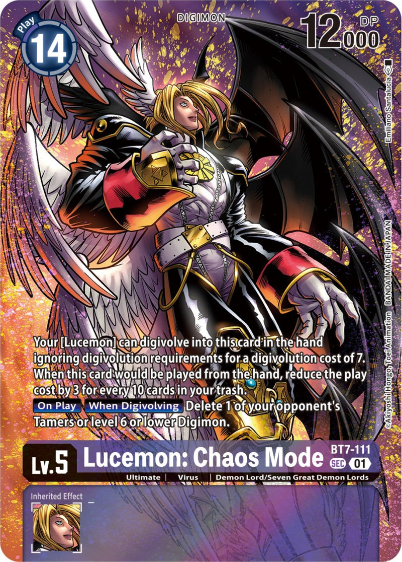 Lucemon: Modo Caos [BT7-111] (Juego de Carpeta Premium) [Promos de Next Adventure]
