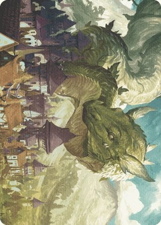 Carta con ilustración de Gusano del tallo de habichuela [Serie de ilustraciones de Wilds of Eldraine]