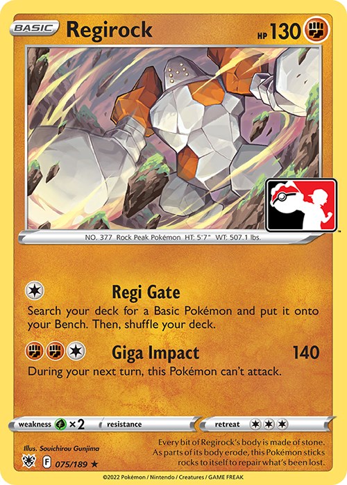 Regirock (075/189) [Serie Tres de Paquetes de Premios]