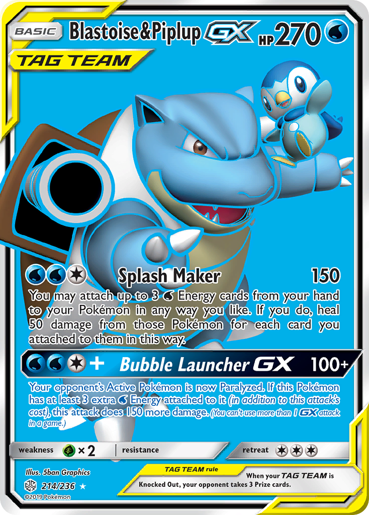 Tortank & Tiplouf GX (214/236) [Soleil et Lune : Éclipse Cosmique]