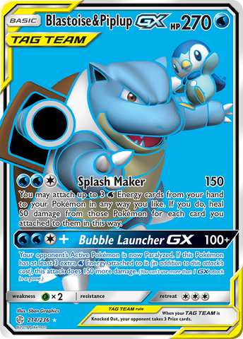 Blastoise y Piplup GX (214/236) [Sol y Luna: Eclipse Cósmico]