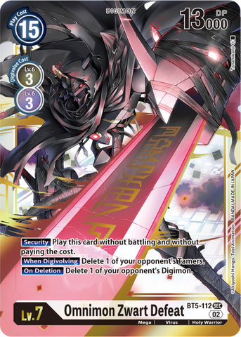 Derrota a Omnimon Zwart [BT5-112] (Reedición del Booster Resurgimiento) [Booster Resurgimiento]