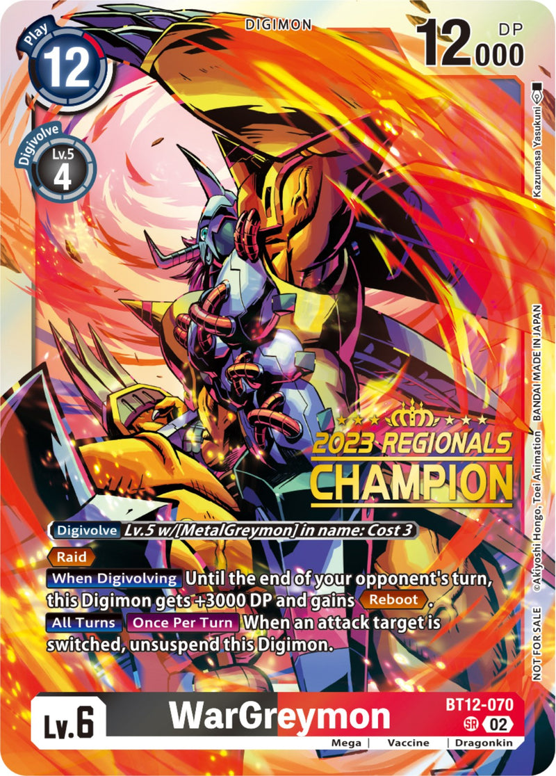 WarGreymon [BT12-070] (Campeón Regional de 2023) [A través del tiempo]