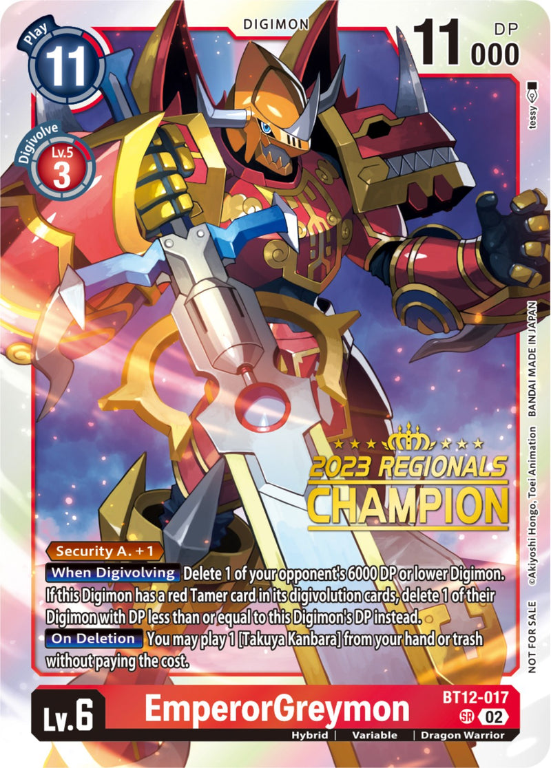 EmperorGreymon [BT12-017] (Campeón de Regionales 2023) [A Través del Tiempo]