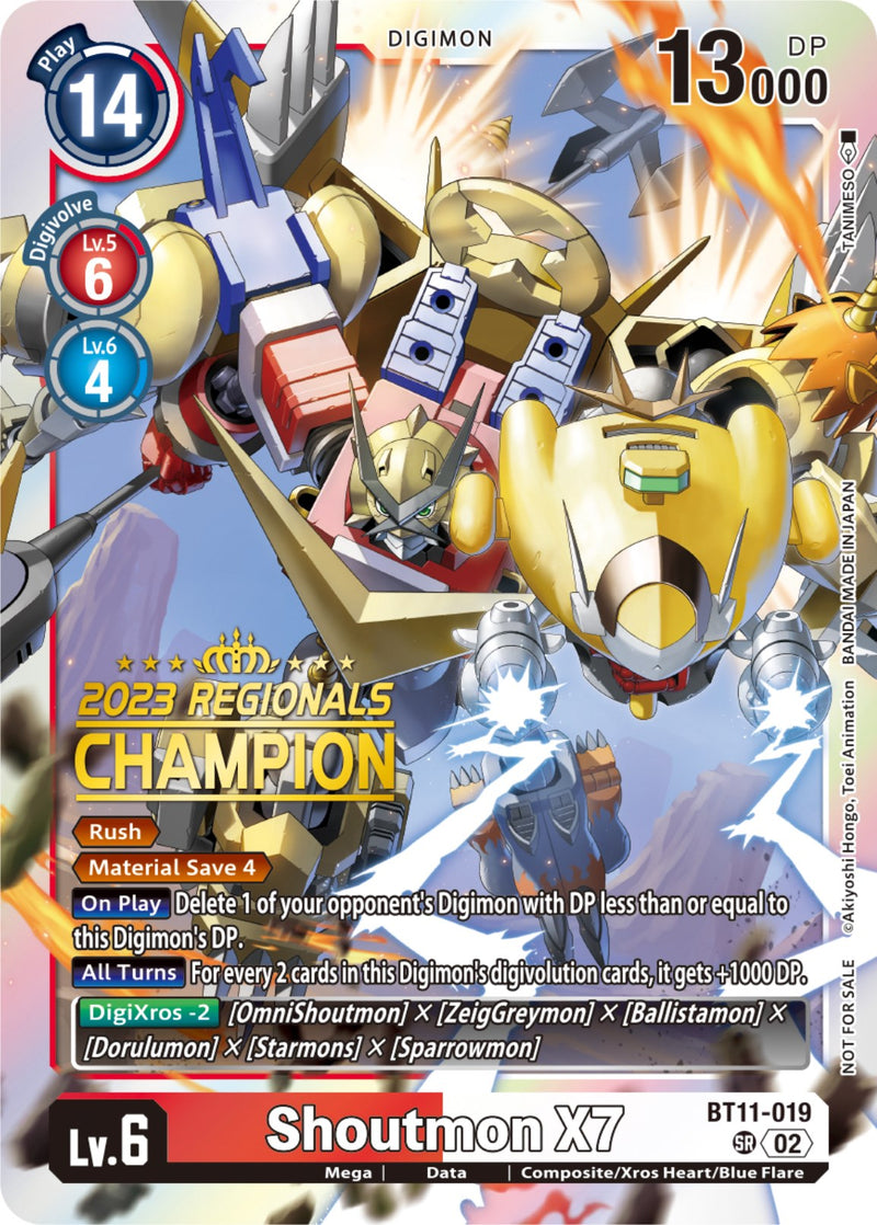 Shoutmon X7 [BT11-019] (Campeón de Regionales 2023) [Fase Dimensional]