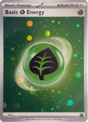 Energía Hierba Básica (001) (Holográfica Cósmica) [Escarlata y Púrpura: Set Básico]