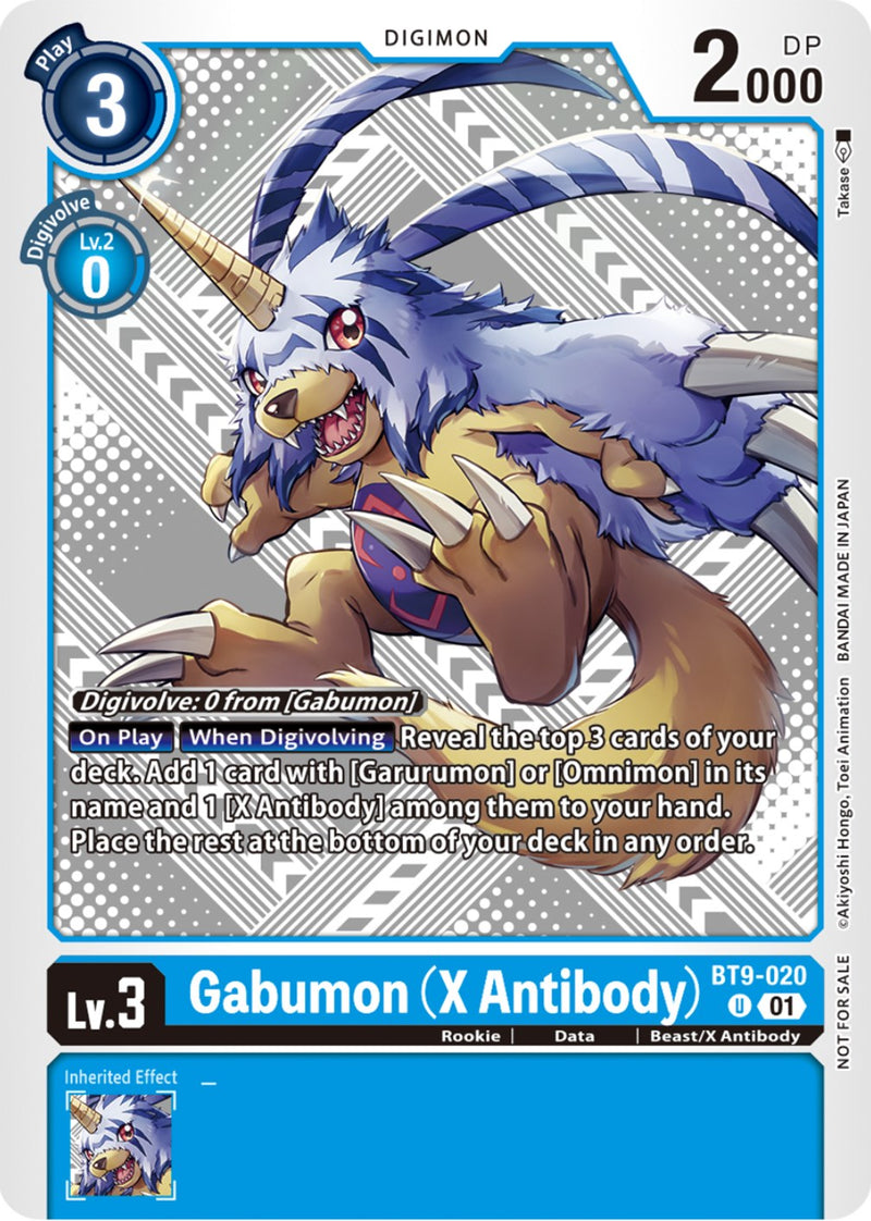 Gabumon (X Antibody) [BT9-020] (Lanzamiento anticipado del mazo de inicio 15 y 16) [X Record]