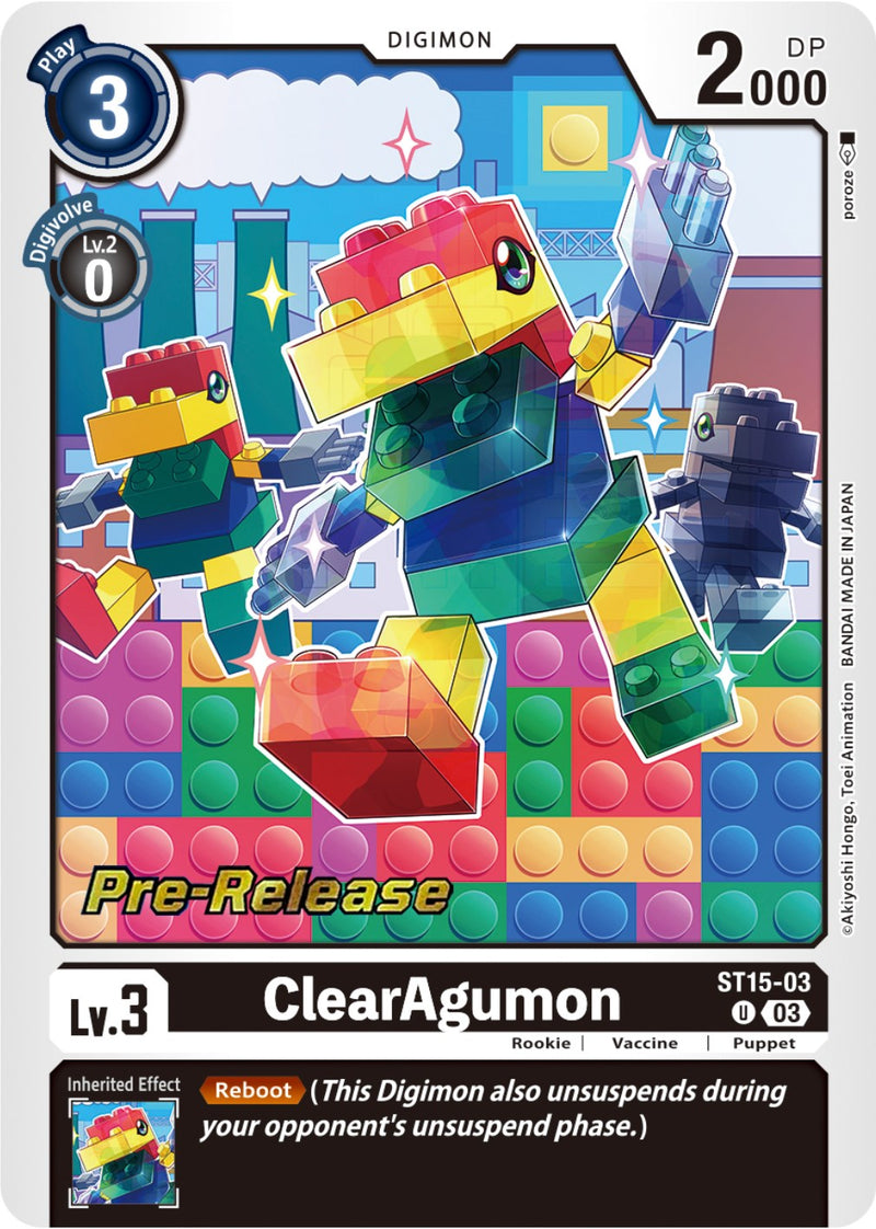 ClearAgumon [ST15-03 U] [Mazo de Inicio: Cartas de Pre-Lanzamiento El Dragón de la Valentía]