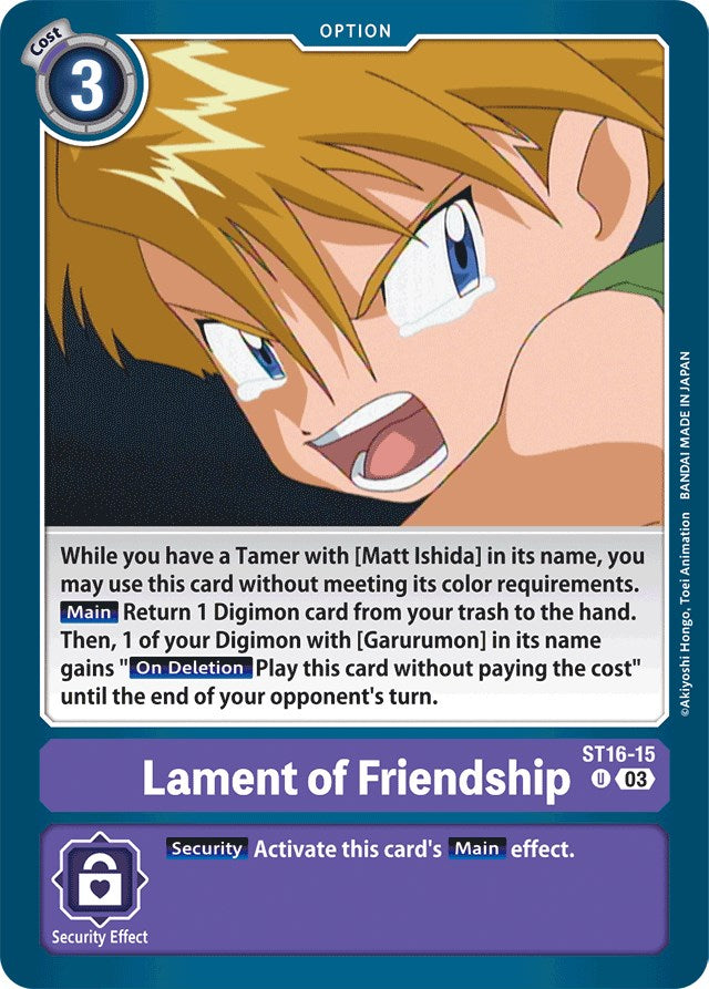 Lamento de Amistad [ST16-15] [Mazo de Inicio: Lobo de la Amistad]