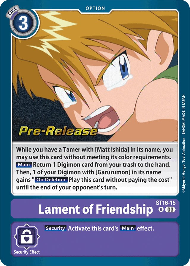 Lamento de Amistad [ST16-15] [Mazo de Inicio: Cartas de Pre-Lanzamiento Lobo de Amistad]
