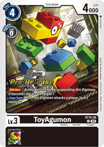 ToyAgumon [ST15-05] [Mazo de Inicio: Cartas de Pre-Lanzamiento del Dragón del Coraje]