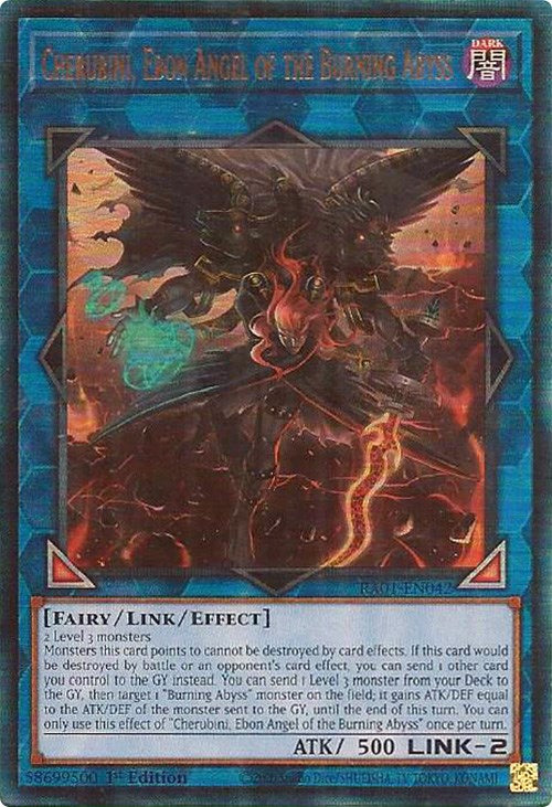 Cherubini, Ange Ébon de l'Abîme Embrasant [RA01-FR042] Ultimate Rare Prismatique