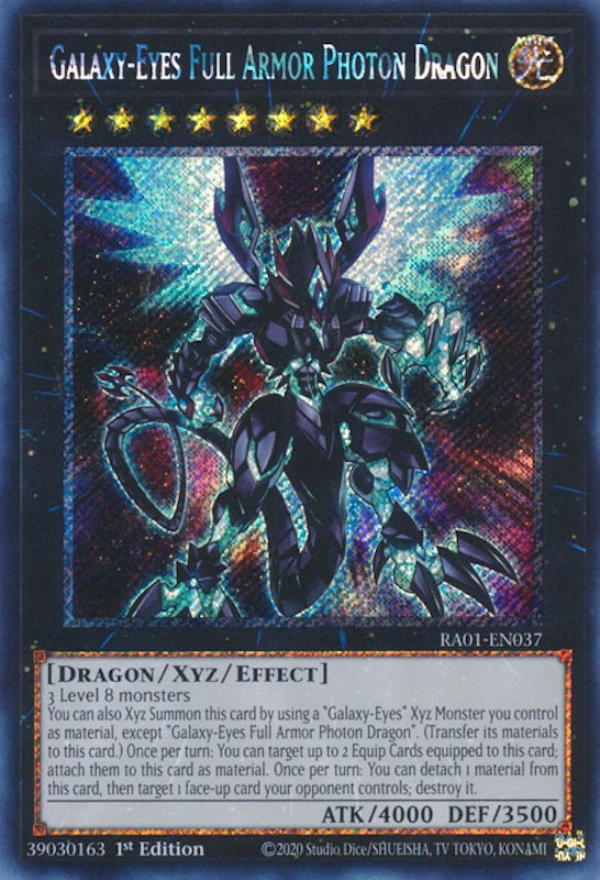 Dragon Photon Armure Complète aux Yeux Galactiques [RA01-FR037] Secrète Rare Platine