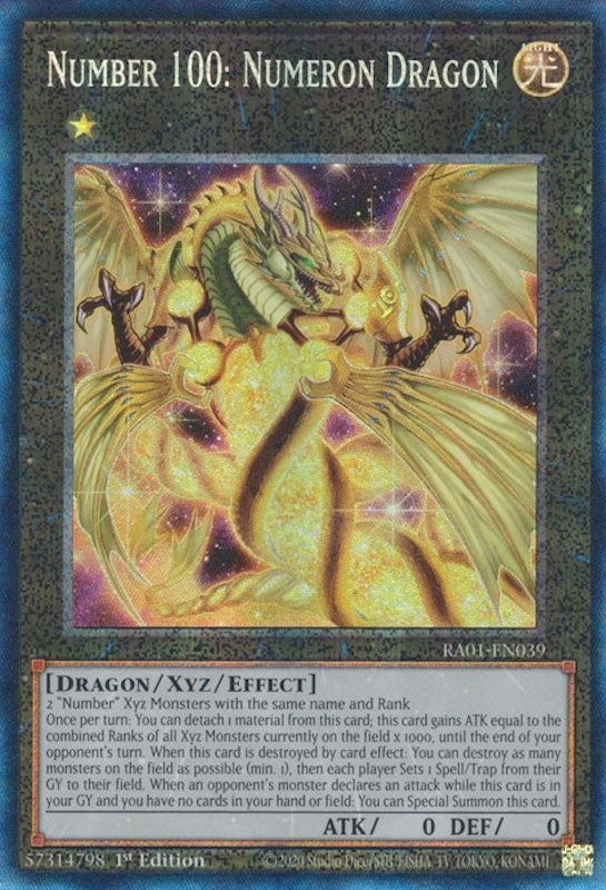 Numéro 100 : Dragon Numeron [RA01-FR039] Collector's Rare Prismatique