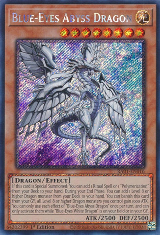 Dragon Abyssal aux Yeux Bleus [RA01-FR016] Secrète Rare Platine