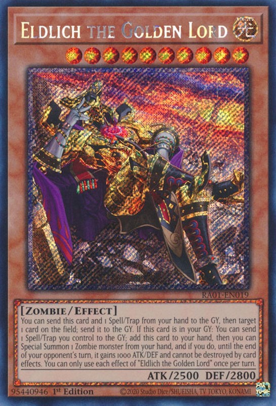 Eldlich le Seigneur Doré (Art Alternatif) [RA01-EN019] Platinum Secret Rare