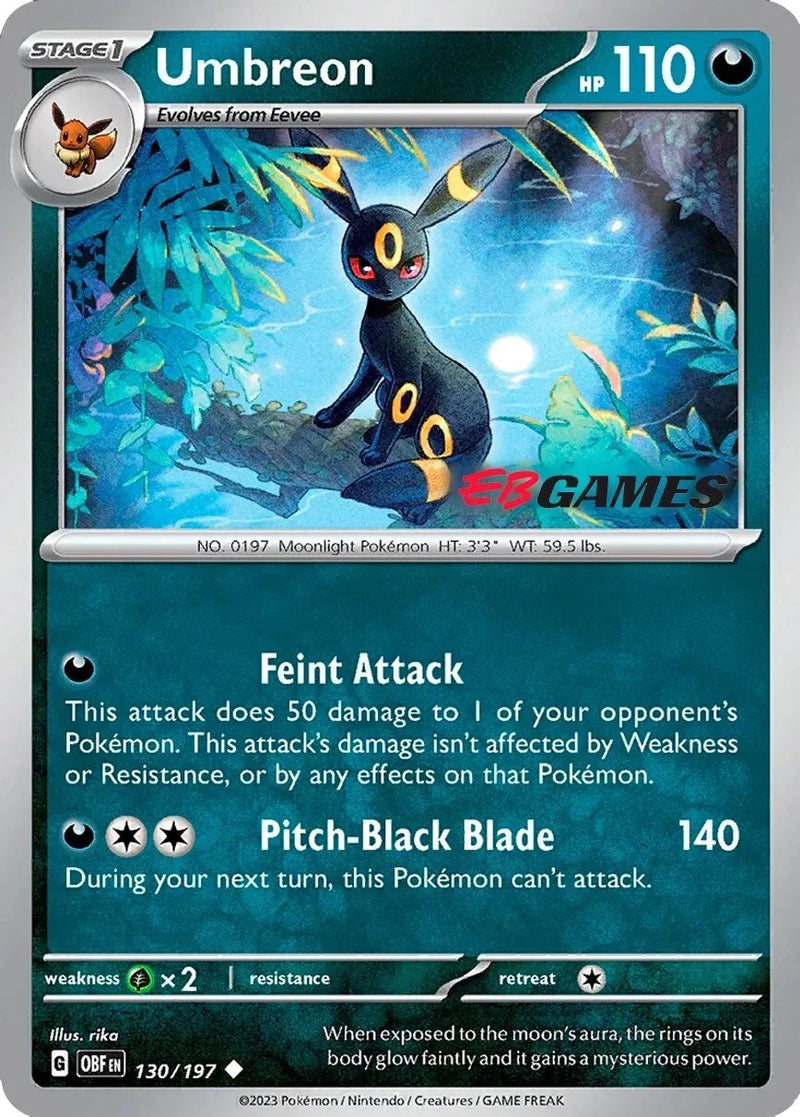 Umbreon (130/197) (Exclusivo de EBGames) [Escarlata y Púrpura: Llamas Obsidianas]