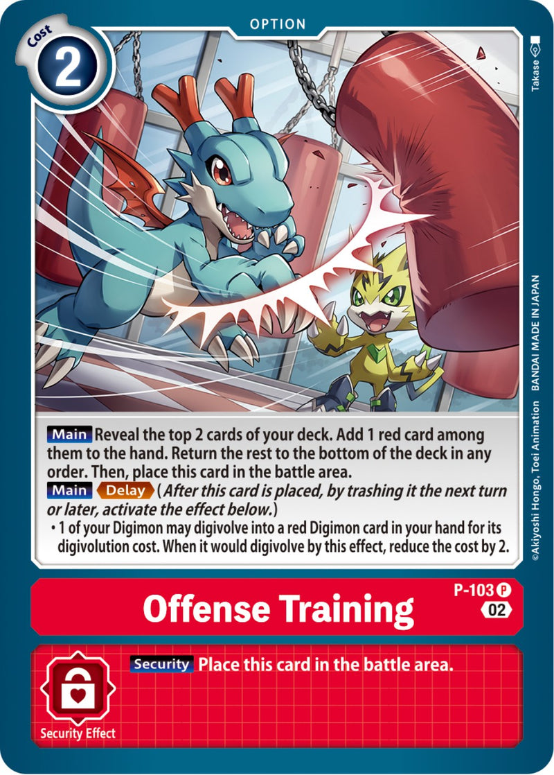 Entrenamiento Ofensivo [P-103] (Topper de Caja Blast Ace) [Cartas Promocionales]