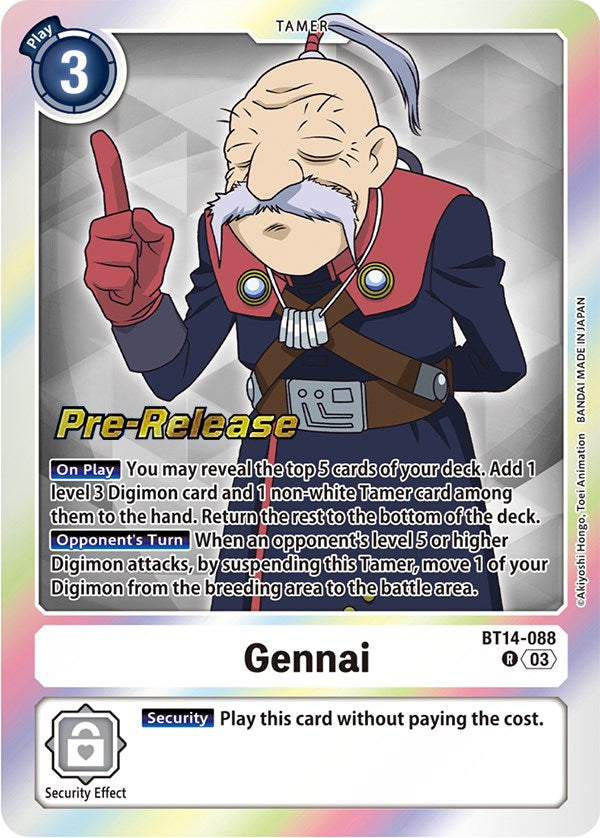 Gennai [BT14-088] [Cartas de Pre-lanzamiento de Blast Ace]