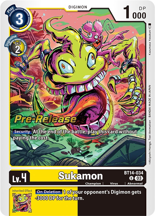 Sukamon [BT14-034] [Cartas de prelanzamiento Blast Ace]