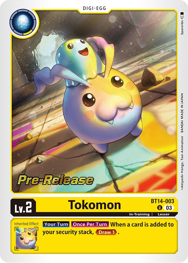 Tokomon [BT14-003] [Cartas de Pre-lanzamiento de Blast Ace]